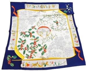 A Hermes Neige d'Antan silk scarf, designed by Caty Latham 85cm x 85cm.