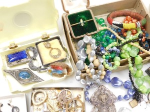 Silver and costume jewellery, including a French chatelaine, brooches, bracelet, necklaces, vintage spectacles, etc. (a quantity) - 3