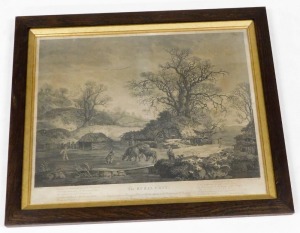 After George Smith (British, 1713/14-1776). The Rural Cott, engraved after an original picture in the possession of Mr Bradford, engraving by William Woollett, published by T Bradford, London 1769, 43cm x 55cm. - 2