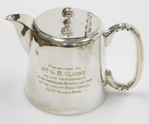 Plated wares, including a three piece tea set, an egg cruet, a pair of goblets, sugar sifters, and flatware. (a quantity) - 2