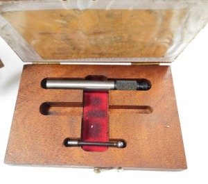 A Moore and Wright oak engineer's chest, the lockable front opening to reveal two short over three long graduated drawers, with a recess below, enclosing assorted tools, with key, 29cm high, 43cm wide, 22cm deep. - 6