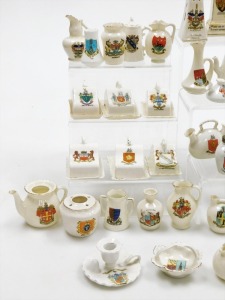 Willow, Tuscan and other crested china, including a model of Blackpool Tower, Arms of Blackpool, swan, Arms of Nottingham, vases, cheese dishes, jugs, etc. (a quantity) - 3