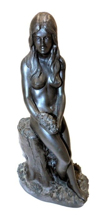 A bronzed plaster figure of Sylvia, modelled by Roman Chadwick, For Heredities, no. RC8, 30cm high.