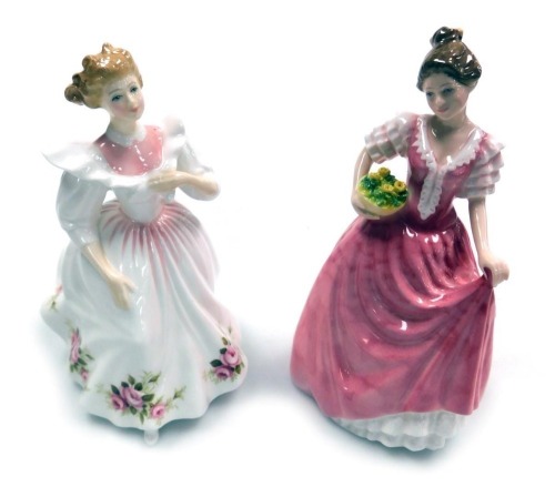 Two Royal Doulton porcelain figures, comprising Gillian HN3742, and Miss Kay HN3659.