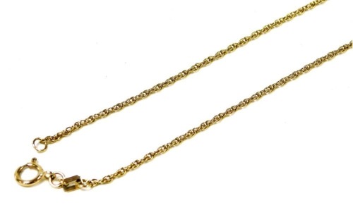 A 9ct gold double oval link neck chain, on a bolt ring clasp, 3.4g.