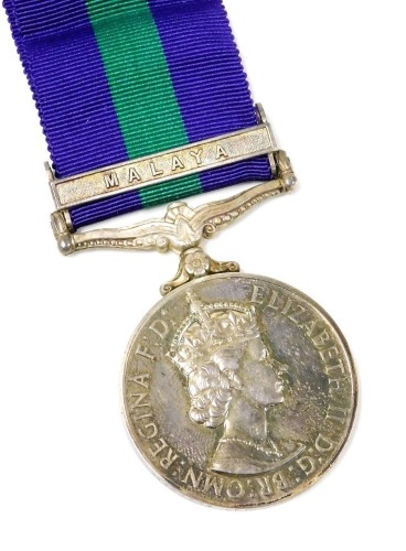 An Elizabeth II General Service Medal, with Malaya clasp, named to CFN.M.Ryder, R.E.M.E, 23327773.