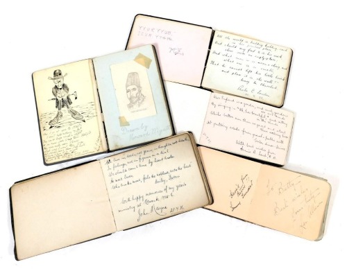 Five early 20thC and later autograph albums, signatures to include Leslie Holmes, Vera Lynn, Richard Murdock, Gracie West, The Weston Brothers, George Formby, Max Wall, Tommy Trinder.