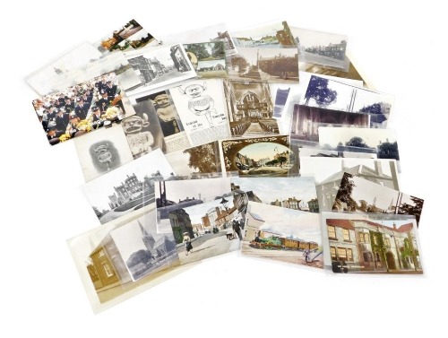 A group of 20thC Lincolnshire topographical postcards, including Grantham, Sleaford, Spilsby, and Silk Willoughby.