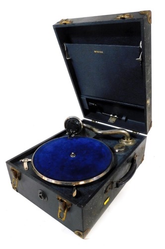 A British Ideal tabletop gramophone, 29cm wide, 39cm deep.
