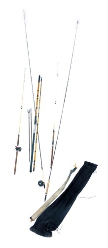 An Edgar Sealey sea rod, Banks and Bun Pioneer fly 9ft6 rod, Daiwa graphite osprey trout fly rod, and further rods. (a quantity)