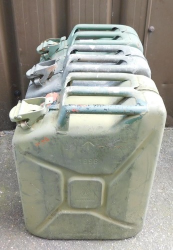 Two vintage jerry cans, and a further jerry can dated 1996. (3)