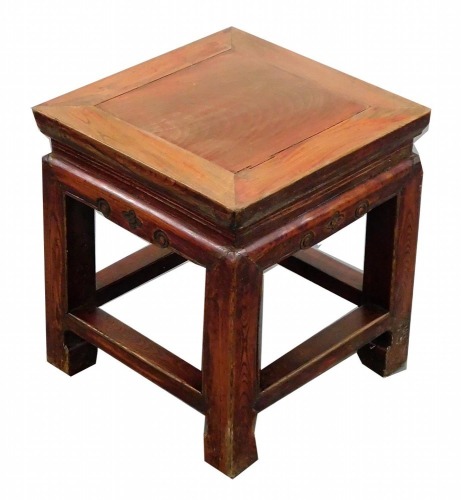 A Chinese elm jardiniere stand, 36cm cubed.