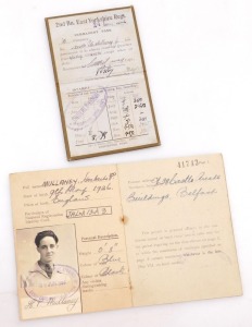 A WWI medal pair, comprising British War medal and Victory medal, inscribed to 24314 Pte. H Mullaney, Yorks and Lancs Rgt., bronze Peace medal 1919 and George V General Service medal with Iraq clasp, inscribed to 42684 Pte. J Mullaney, East Yorks Rgt., wi - 12