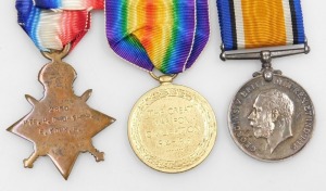 A WWI medal trio, comprising 1914-15 Star, 1914-18 British War medal and Victory medal, inscribed to 2850 Pte. H Crowther, East Yorkshire Rgt. - 2