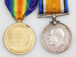A WWI medal pair, comprising 1914-18 British War medal and Victory medal, inscribed to T4-239159 Cpl. J Elliott, ASC. - 2