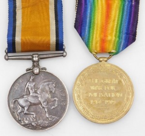 A WWI medal pair, comprising 1914-18 War medal and Victory medal, inscribed to 47288 Gnr. T Orr, Royal Artillery. - 2