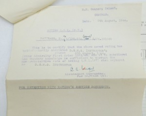 A WWII medal group, comprising 1939-45 British War medal with mentioned in despatches oak leaf insignia, Pacific Star, Africa Star (North Africa 1942-43 clasp), 1939-45 Star and Atlantic Star, with certificate of service and Kings Order for MID to Leading - 6