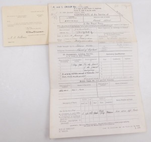 A WWII medal group, comprising 1939-45 British War medal with mentioned in despatches oak leaf insignia, Pacific Star, Africa Star (North Africa 1942-43 clasp), 1939-45 Star and Atlantic Star, with certificate of service and Kings Order for MID to Leading - 9