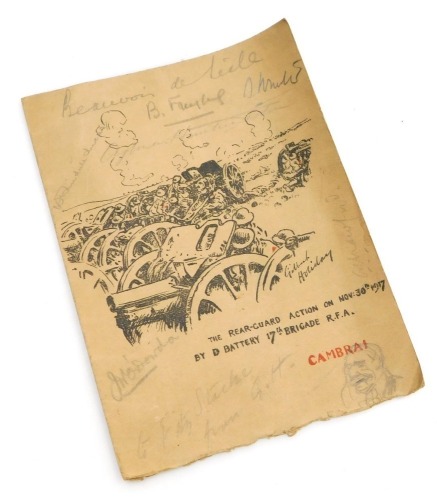 General Sir Henry de Beauvoir De Lisle KCB, KCMG, DSO signature, and others in pencil on card menu for The Thirteenth Dinner of The 29th Division Association at The Caf&eacute; Royal, Regent Street, London, 29th November 1924, with monochrome printed cover, afte