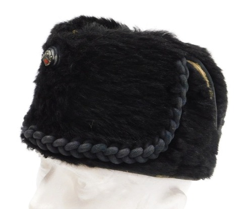 A WWI Rifle Brigade officer's busby, lacking plume.