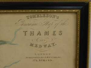 A 19thC folding Tombleson's Panoramic Map of the Thames and Medway, published by J Reynolds 174 Strand, London, framed, 127cm x 25cm. - 5