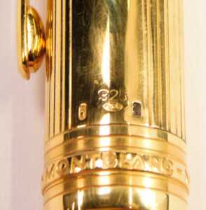A Montblanc Meisterstuck 146 Solitaire gold plated fountain pen, 18ct nib, not inked, boxed. - 4