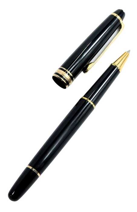 A Montblanc Meisterstuck ballpoint pen, in black casing.