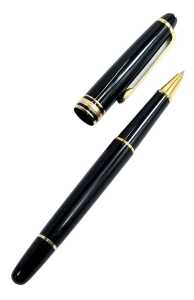 A Montblanc Meisterstuck ballpoint pen, in black casing.