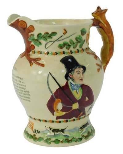 A Crown Devon John Peel musical hunting jug, 19cm high.