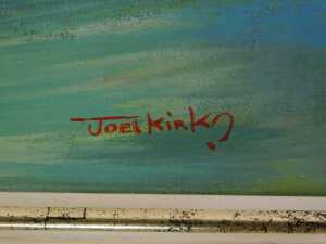 Joel Kirk (20thC School). Cool Cat Siberian Tiger, oil on canvas, signed, gilt framed with certificate of valuation and authenticity for &pound;3900, 49cm x 71cm. - 3