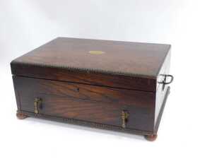 A Viners of Sheffield cased ivorine handled cutlery set, twelve place settings, in fitted oak case, with beaded border, on bun feet, 22cm high, 50cm wide, 35cm deep. - 3