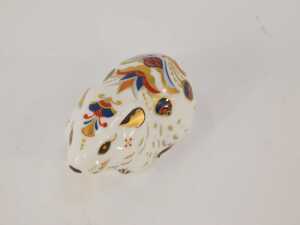 A Royal Crown Derby Exclusive Collector's Guild Edition Bank Vole, 2004, with gold stopper, 7cm wide, boxed. - 2