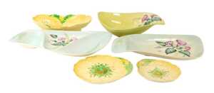 A group of Carltonware pottery, to include double flower head oval dish in yellow, green and orange, 26.5cm wide, matching flower head dishes, 16.5cm wide and 14cm wide, etc. (1 tray)