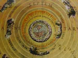 After Andrea Cellarius. The Zodiac Map, print, 76cm x 65cm, framed and glazed. - 5