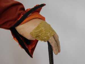 A mannequin modelled as Emmeline Pankhurst, wearing red velvet dress and hat, the plaster mannequin 174cm high. (AF) - 3