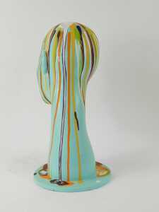 A 20thC mannequin head, in turquoise with painted drip decoration, bearing label to underside Rosa Spa Date 6/6/2007. - 2