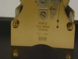 A skeleton clock, with silvered Roman numeric chapter ring for Sewills Liverpool, in a domed case, with faux inlay, on compressed brass feet, 30cm high. - 5