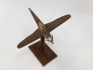 A mid century wooden model of a hurricane, on a wooden stand, 25cm high. (AF) - 2