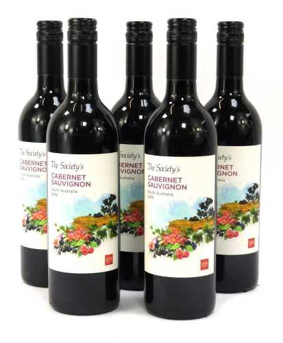 Five bottles of The Wine Society Cabernet Sauvignon, South Australia 2019.