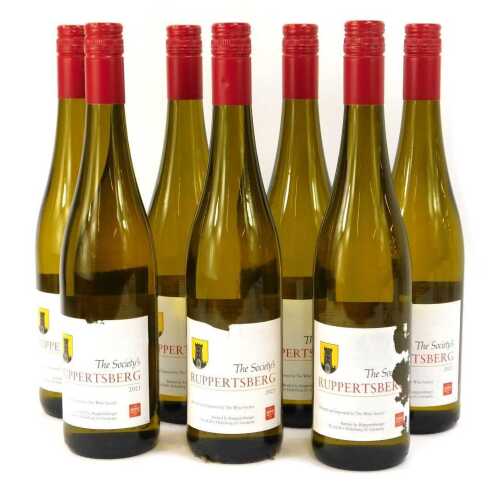 Seven bottles of The Wine Society Ruppertsberg white wine, 2021.