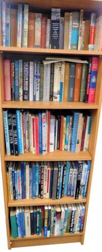 Various aviation related books, relating to Bomber Command, US Coastguard Aircraft, Royal Air Force, Battle of Britain, etc. (5 shelves)