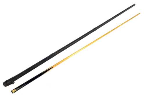 A Riley snooker cue, in a metal carry case, 152cm long.