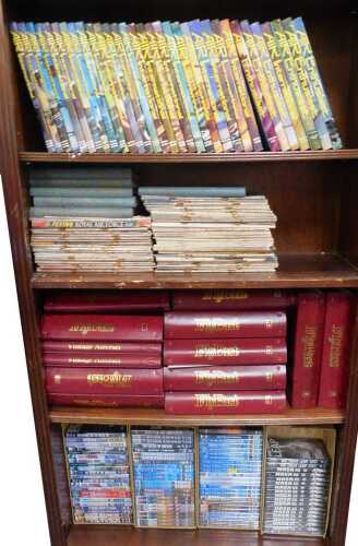 Fly Past bound magazines, together with various volumes of The Second World War in Pictures, and aviation related DVDs. (4 shelves)