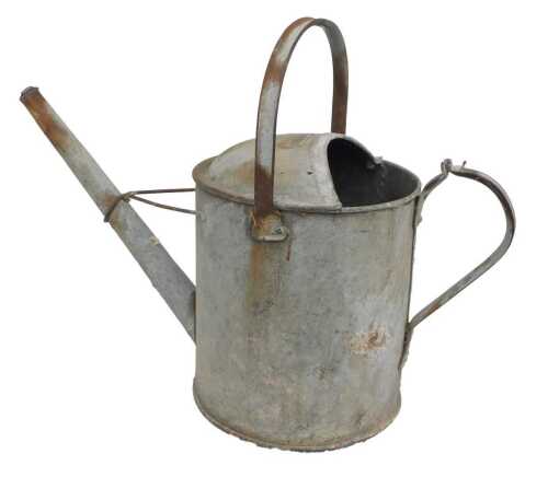 A 2&frac12; gallon galvanised watering can.