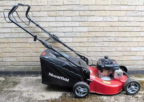 A Briggs and Stratton 300E 125cc petrol lawn mower.