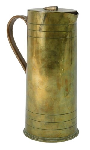 Trench art. A shell case converted into a coffee pot, 22cm high.