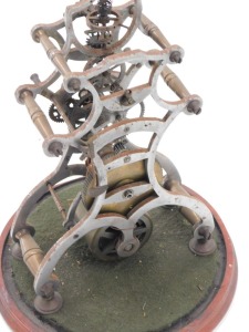 A 19thC steel and brass skeleton clock, incomplete and lacking glass dome, 30cm high. - 3