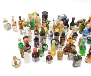 Alcohol miniatures, including Glenfiddich whisky, Taylor's port, rum, Dubonnet, Glen Morangie whisky, etc., approximately one hundred plus. (2 trays) - 2