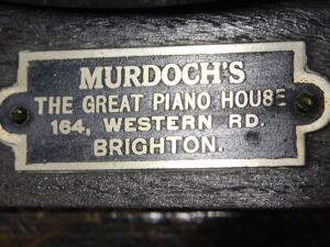 A 1920s HMV oak cased wind up tabletop gramophone, with HMV number 4 pick up head model 103, with winding handle. - 4
