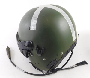 A Military aviators helmet, 22c, mark 4A/4, size medium, with headphones, and visor. - 6